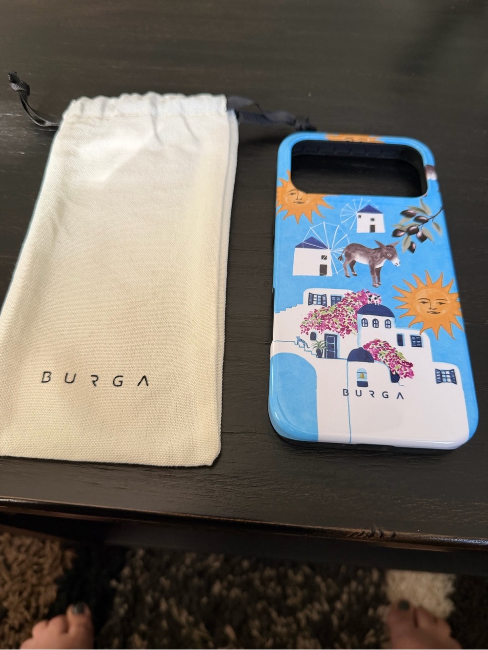 Burga phone case 17 pro max blue Scenic Pattern Phone Case
